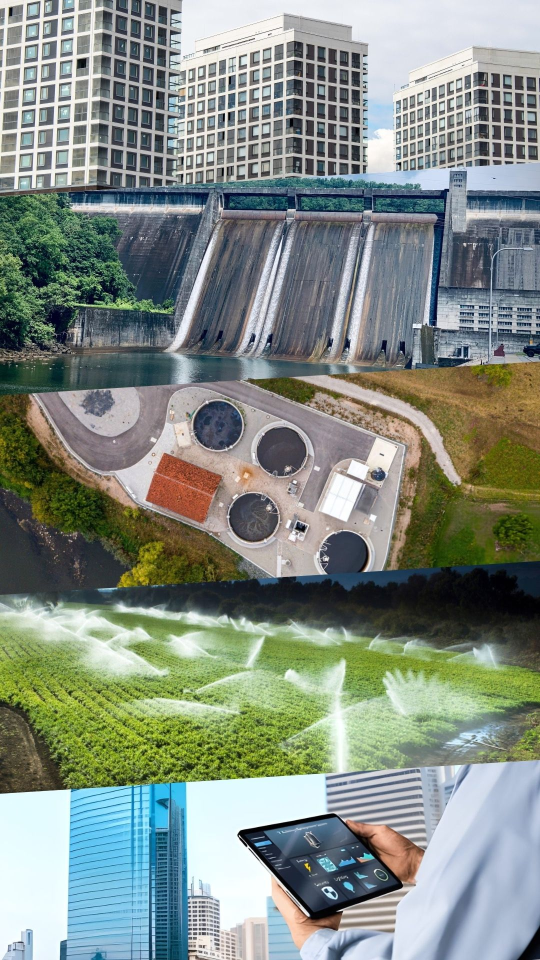 Panoramic view of a modern smart office interior hallway